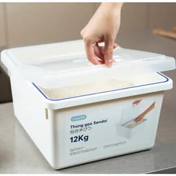 Thùng Gạo Sendai Inochi 12kg | Hộp Đựng Gạo Cao Cấp – Chống Ẩm Mốc – Kèm Cốc Đong Tiện Lợi 2