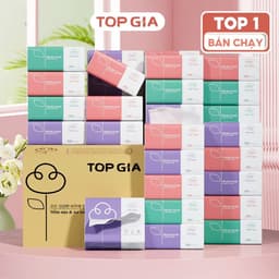 Thùng 30 gói giấy ăn rút Topgia 3 màu cao cấp 4 lớp dày dặn, mềm mịn, thùng 16/36/40/46/10 gói 1