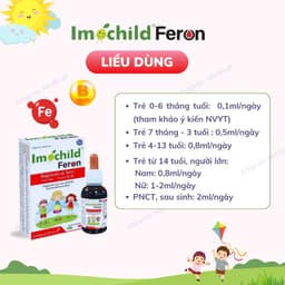 Siro Sắt Hữu Cơ Imochild FERON Vị Chanh Bổ Sung Sắt Amin Vitamin B6 B9 B12 Cho Bé Khỏe Mạnh Lọ 30ml 6