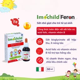 Siro Sắt Hữu Cơ Imochild FERON Vị Chanh Bổ Sung Sắt Amin Vitamin B6 B9 B12 Cho Bé Khỏe Mạnh Lọ 30ml 2