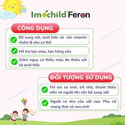 Siro Sắt Hữu Cơ Imochild FERON Vị Chanh Bổ Sung Sắt Amin Vitamin B6 B9 B12 Cho Bé Khỏe Mạnh Lọ 30ml 5
