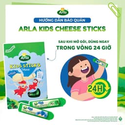 [DATE 7/2027] Thùng 18 hộp Phô mai que Arla Kids Sticks Cho Bé giàu Canxi cho bé >1 tuổi 7