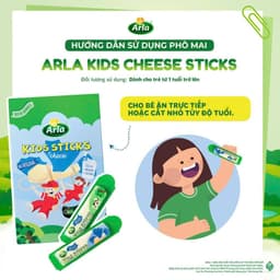 [DATE 7/2027] Thùng 18 hộp Phô mai que Arla Kids Sticks Cho Bé giàu Canxi cho bé >1 tuổi 5