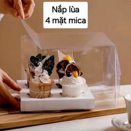 [ Set 5 ] Hộp Cupcake nhiều lỗ đựng Bánh, Hũ Yến. (Không kèm dây Ruy Băng). 8