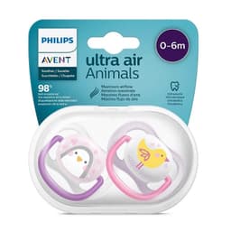 Ty ngậm, Ti Giả Avent Ultra Air Cho Bé Từ 0-6M Và 6-18M thông khí Philips Avent Animals dòng Lime 1