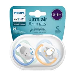 Ty ngậm, Ti Giả Avent Ultra Air Cho Bé Từ 0-6M Và 6-18M thông khí Philips Avent Animals dòng Lime 4