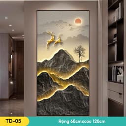 Tranh dán tường 3d decor phòng ngủ, phòng khách, đầu giường, Orange dán cả tấm 7