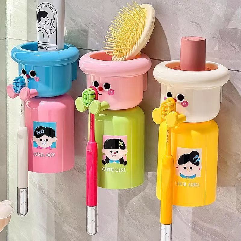 Bộ giá đỡ kèm cốc hình thú có chân gác bàn chải độc đáo, màu kẹo xinh xắn tiện lợi GDN1511