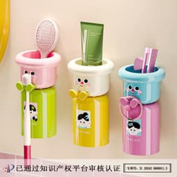 Bộ giá đỡ kèm cốc hình thú có chân gác bàn chải độc đáo, màu kẹo xinh xắn tiện lợi GDN1511 4