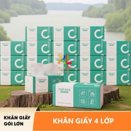 Thùng 20 Gói Giấy Rút Top Gia Chữ C, 100 Rút 4 Lớp Siêu Dai, Không Bị Bụi Giấy Chất Lượng Cao 1