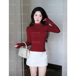 Áo Thun Nữ Ôm Body Tay Dài, Cổ Cao 5 Phân JUSTDUN 506 - Chất Cotton Mịn Cao Cấp,Co Giãn 4 Chiều 6