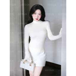 Áo Thun Nữ Ôm Body Tay Dài, Cổ Cao 5 Phân JUSTDUN 506 - Chất Cotton Mịn Cao Cấp,Co Giãn 4 Chiều 9