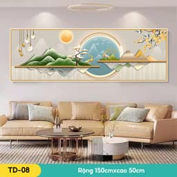 Tranh dán tường 3d decor phòng ngủ, phòng khách, đầu giường, Orange dán cả tấm 1
