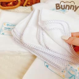Set 10 khăn sữa 100% cotton Bunny tự nhiên an toàn cho bé 2