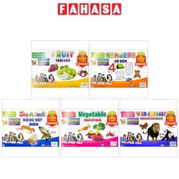 Sách FlashCard Tiếng Anh - Trái Cây, Rau củ, Cờ các nước, Động vật, Chữ Cái, Chim, Số đếm - Montessori Glenn Doman
 1