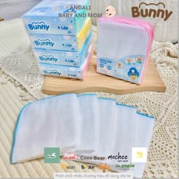 Set 10 khăn sữa xô cao cấp Bunny cho bé, mềm mại, thấm hút tốt. 2