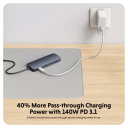 Cổng chuyển Hyperdrive next 11in1 chuyển cổng USB-C sang HDMI USB-A Micro SD 3.5mm 6