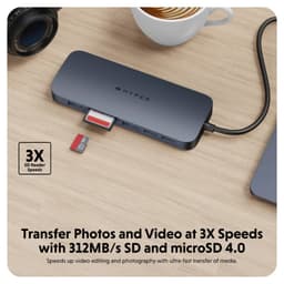 Cổng chuyển Hyperdrive next 11in1 chuyển cổng USB-C sang HDMI USB-A Micro SD 3.5mm 4