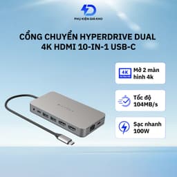 Cổng chuyển Hyperdrive Dual 4k HDMI 10-in-1 2 Màn hình USB-C Hub cho Laptop 1