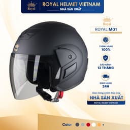 [NHÀ SẢN XUẤT] Mũ Bảo Hiểm 3/4 Royal M01 Có Kính Chính Hãng, Mũ bảo hiểm Có Thông Gió Đi Phượt 1