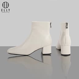 [Tặng hộp 20.10] Boot cao gót nữ ELLY EGM218 da microfiber gót 5.5cm thanh lịch cao cấp 2