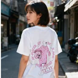 Áo thun Unisex Nam Nữ in hình GẤU TRẮNG MẶC ĐỒ HỒNG, chất cotton 100% - BOONE - BNE00080 1