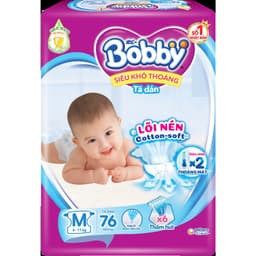 (MỚI)Tã dán Bobby size M 76miếng (6-11kg),S 80miếng (4-8kg)-siêu khô thoáng,thấm hút tốt 8
