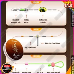 Trục câu đài không nút thắt Định kiếm Chuanze bản Vip tăng sức tải chuyên câu cá rô, chép, trắm 4