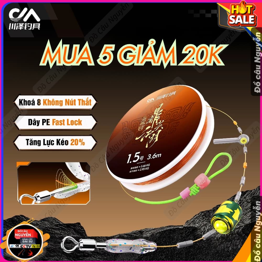 Trục câu đài không nút thắt Định kiếm Chuanze bản Vip tăng sức tải chuyên câu cá rô, chép, trắm