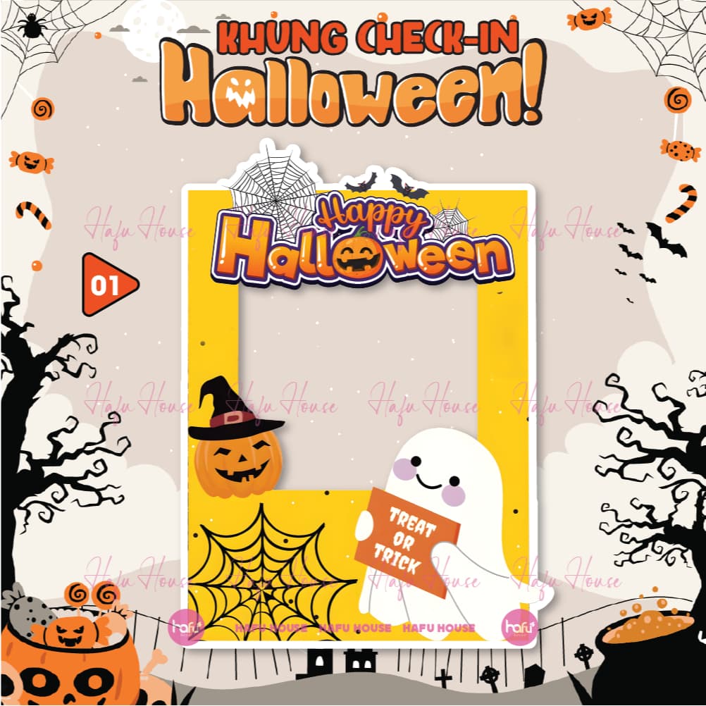 KHUNG CHECKIN CẦM TAY HALLOWEEN - HAFU HOUSE [01-30]