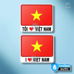 Sticker Dán Xe Cờ Việt Nam – Tem Dán Tôi Yêu Việt Nam Trang Trí Ô Tô, Xe Máy Chống Nước 1