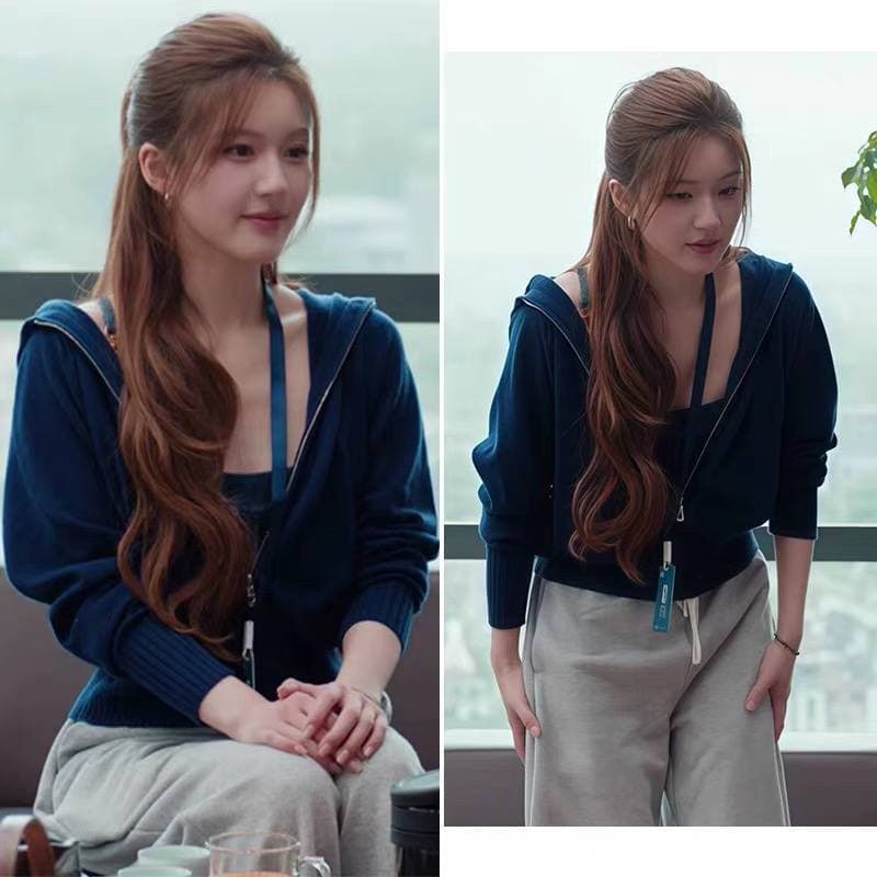 [Sẵn] Set Áo Khoác Nỉ Có Khóa Kéo Mũ Trùm Đầu Dáng Ngắn Phong Cách Triệu Lộ Tư Thu Đông Đi Đà Lạt Sang Chảnh Chali SD38