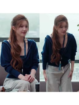 [Sẵn] Set Áo Khoác Nỉ Có Khóa Kéo Mũ Trùm Đầu Dáng Ngắn Phong Cách Triệu Lộ Tư Thu Đông Đi Đà Lạt Sang Chảnh Chali SD38 2