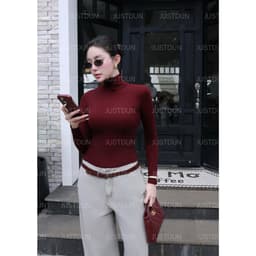 Áo Thun Ôm Body Giữ Nhiệt Cổ Cao 8 Phân, Tay Dài JUSTDUN C20 – Chất Cotton Dày Dặn, Tôn Dáng 7