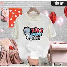 Áo thun Unisex Nam Nữ in chữ Tìm người yêu, chất cotton 100% - BOONE - BNE00104 2