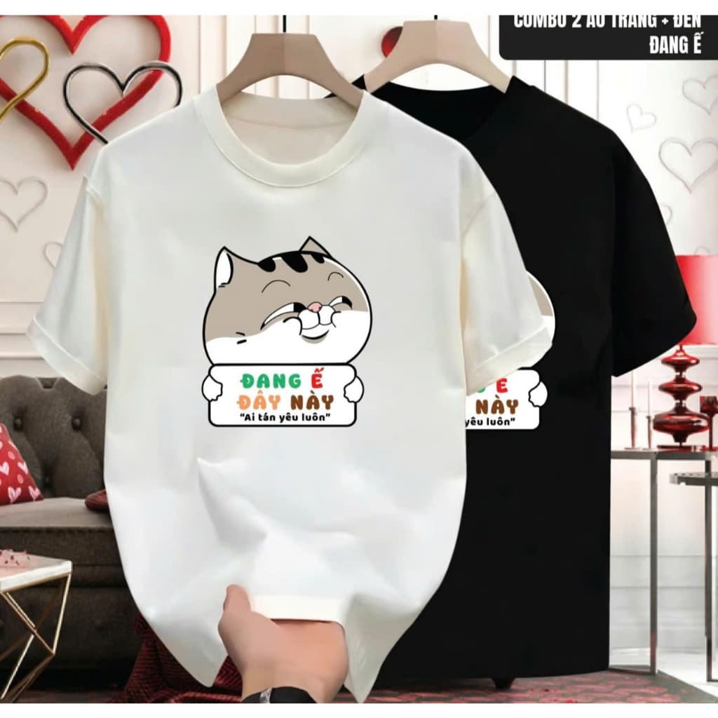 Áo thun slogan ĐANG SỢ Ế – Câu nói hài hước meme, unisex nam nữ, chất cotton 100%