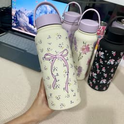 Bình Giữ Nhiệt Hoa Vintage Dung Tích Lớn 1000ML Inox 304, Có Quai Xách Tiện Lợi. Bình giữ nhiệt đi học , đi làm 5