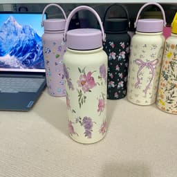Bình Giữ Nhiệt Hoa Vintage Dung Tích Lớn 1000ML Inox 304, Có Quai Xách Tiện Lợi. Bình giữ nhiệt đi học , đi làm 3
