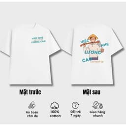Áo thun Unisex Nam Nữ in hình VIỆC NHẸ LƯƠNG CAO, chất cotton 100% - BOONE - BNE00205 2