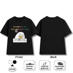 Áo thun slogan Quá lười để đi làm – Câu nói hài hước meme, unisex nam nữ, chất cotton 100% 2