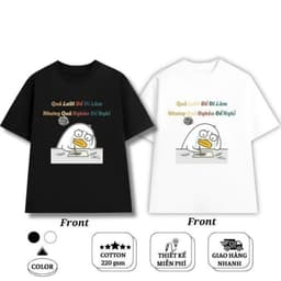 Áo thun slogan Quá lười để đi làm – Câu nói hài hước meme, unisex nam nữ, chất cotton 100% 1