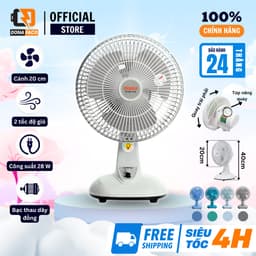 Quạt bàn mini Senko B102, quạt nhỏ để bàn học và bàn làm việc cắm điện công suất 28w 2 cấp gió mạnh 1