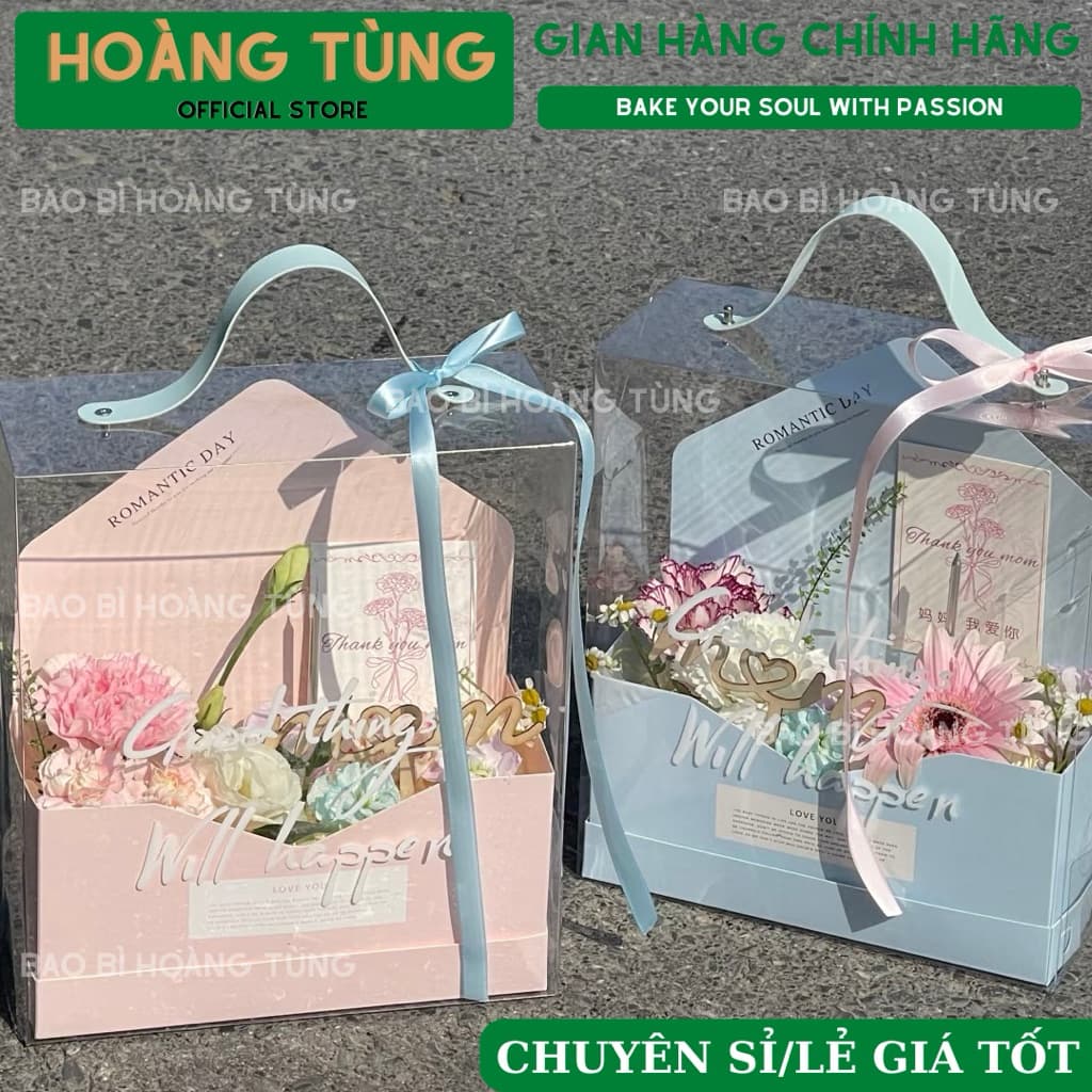 Combo 5 Túi Hình Phong Thư Romantic Day Quai Da Dùng Cắm Hoa, Đựng Quà Tặng