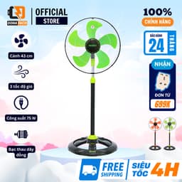 Quạt đứng Senko DCN1801 75W, Quạt cây công nghiệp lồng sắt chính hãng gió mạnh bảo hành 24 tháng 1