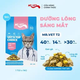 Thức ăn hạt khô MR VET - Túi 1kg Dành cho Mèo Mọi lứa tuổi, Hạt Mix Topping sấy khô nhiều vị 8