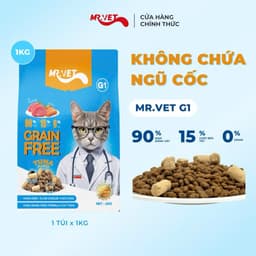 Thức ăn hạt khô MR VET - Túi 1kg Dành cho Mèo Mọi lứa tuổi, Hạt Mix Topping sấy khô nhiều vị 6