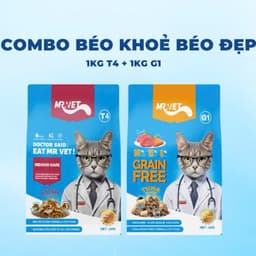 Thức ăn hạt khô MR VET - Túi 1kg Dành cho Mèo Mọi lứa tuổi, Hạt Mix Topping sấy khô nhiều vị 3