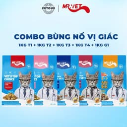 Thức ăn hạt khô MR VET - Túi 1kg Dành cho Mèo Mọi lứa tuổi, Hạt Mix Topping sấy khô nhiều vị 4