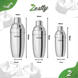 Bình Lắc Pha Chế Shaker Inox Zestty Dụng Cụ Bartender Chuyên Dụng (350ml - 550ml - 700ml - Boston) 3