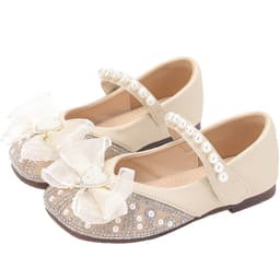 Giày Búp Bê Bé Gái Đính Đá Ngọc Trai Siêu Xinh | Mềm Mại, Êm Chân | Size 23-36.Mã A02 5